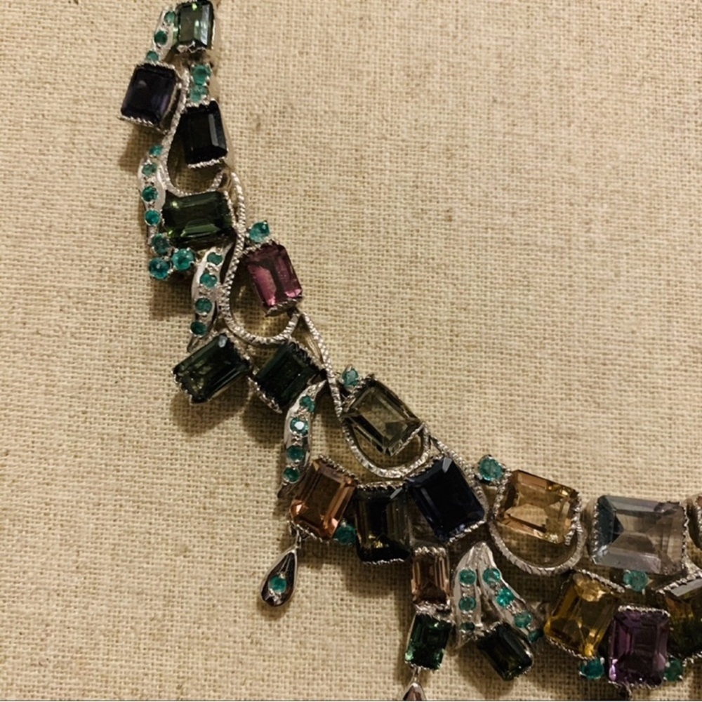 Semi-Precious Stone Statement Necklace - Picture 4 of 11